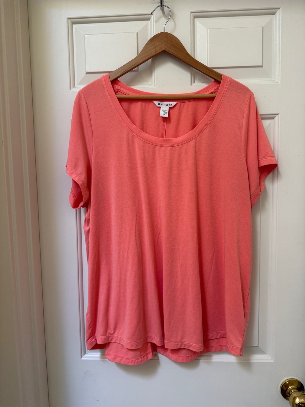 Athleta Stratus II Coral Scoop-Neck Short Sleeve Tee - 1X